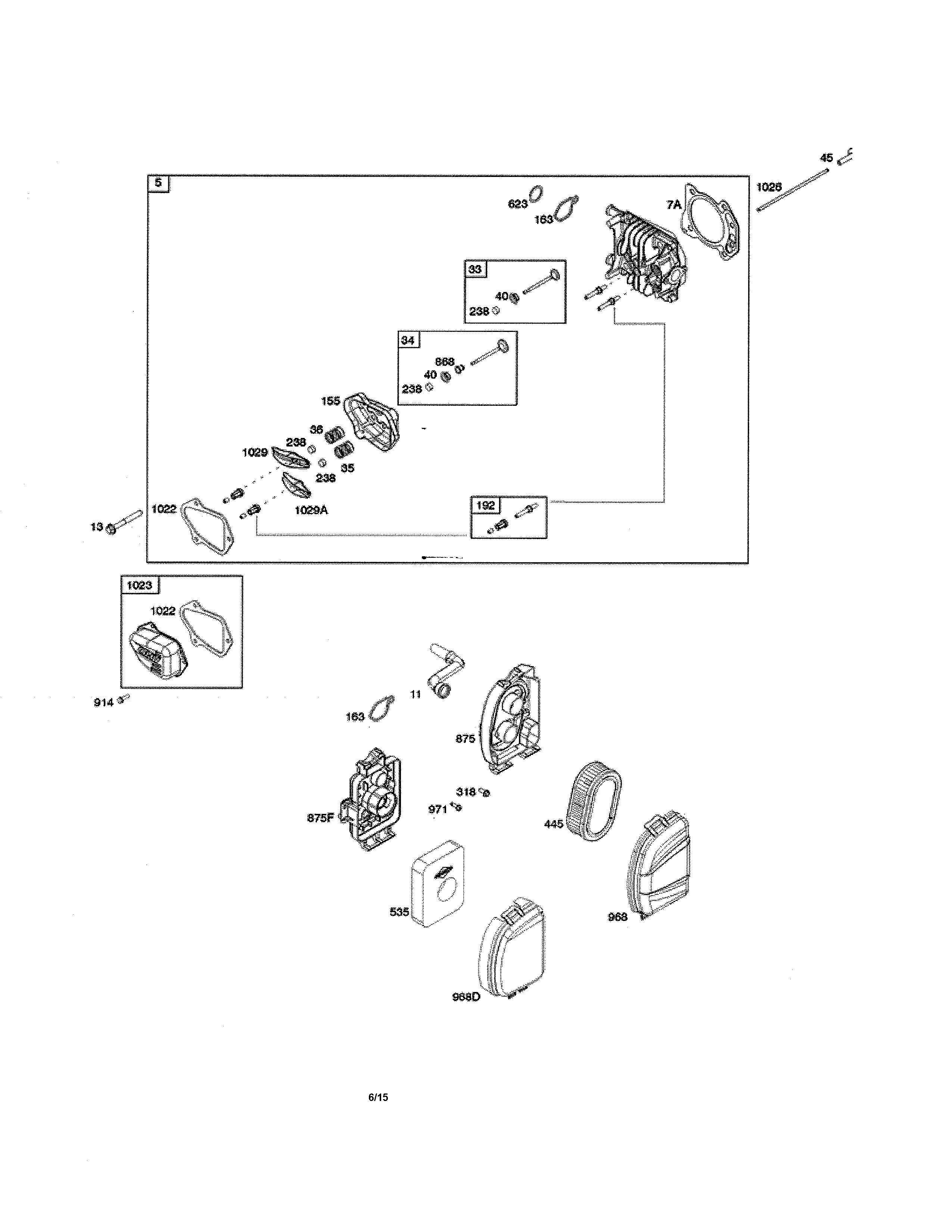 Air cleaner/cylinder head