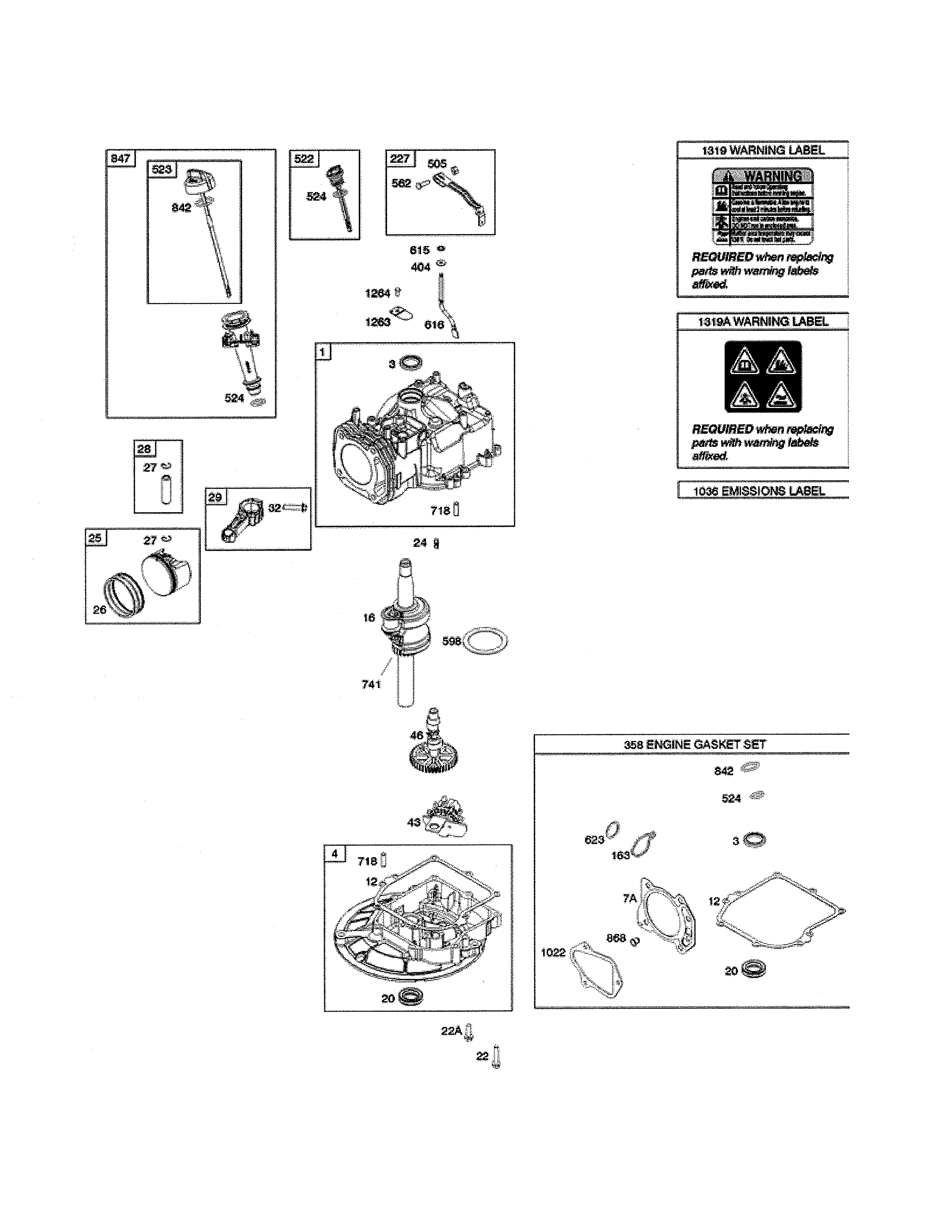 Cylinder/crankshaft/sump