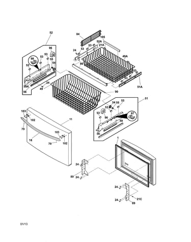 Freezer drawer, baskets