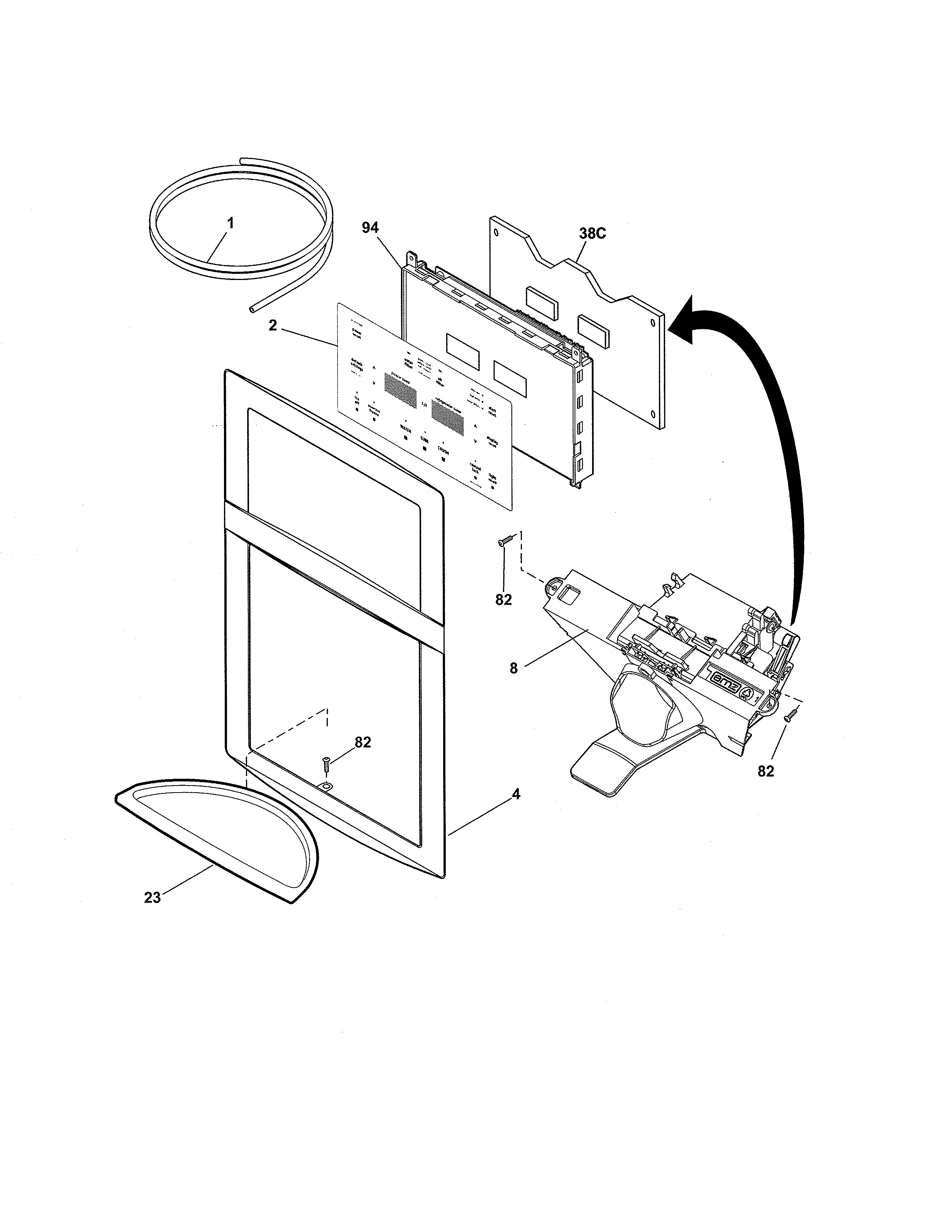 Controls & ice dispenser