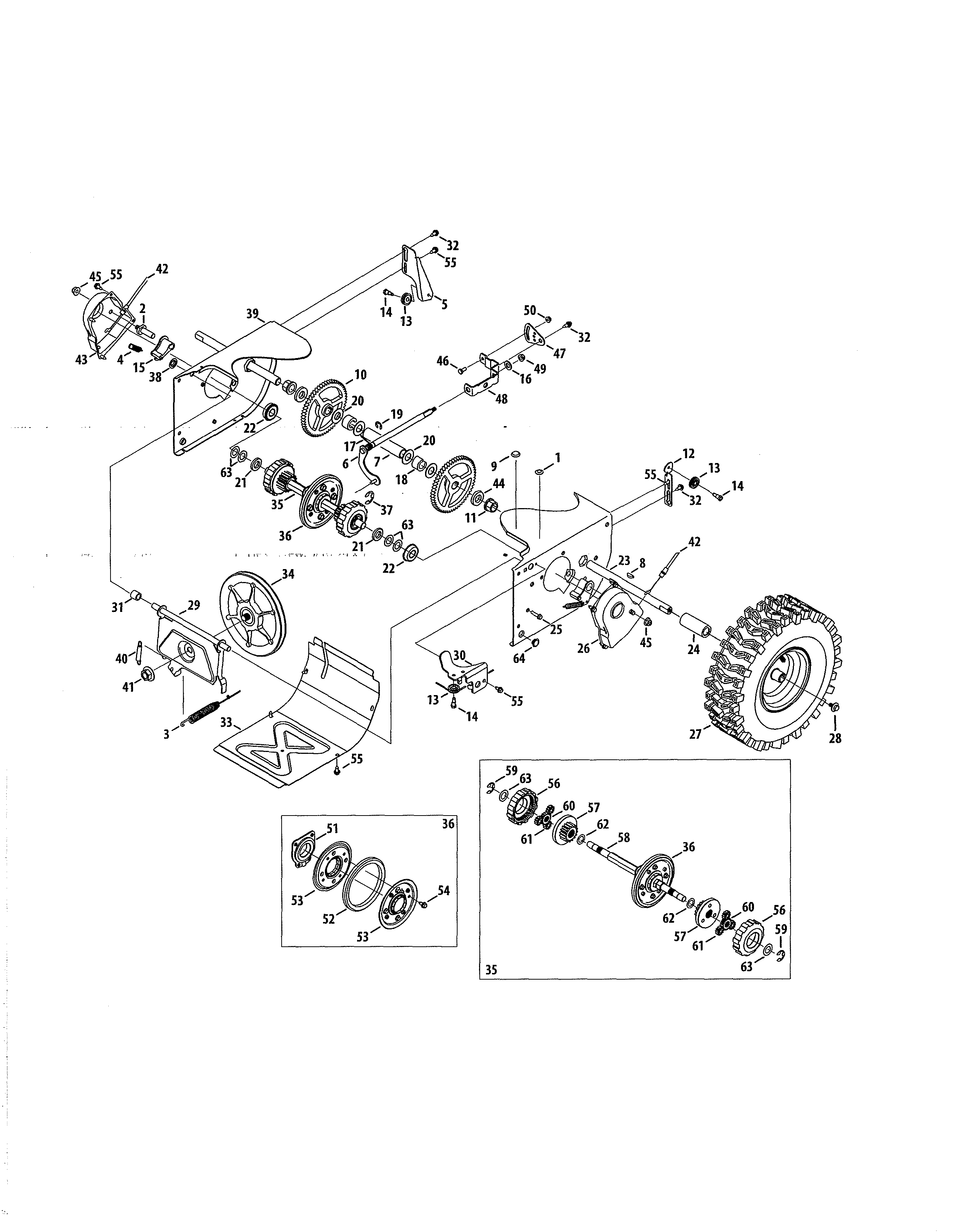 Wheels/drive shaft