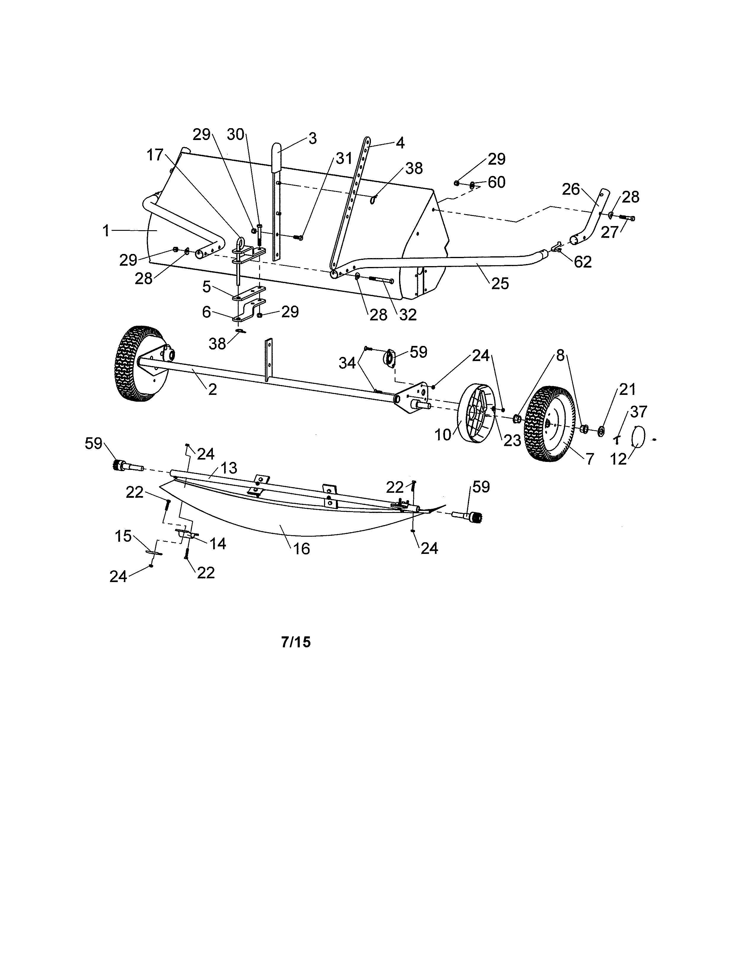 SWEEPER HOUSING/BRUSH AXLE/WHEELS