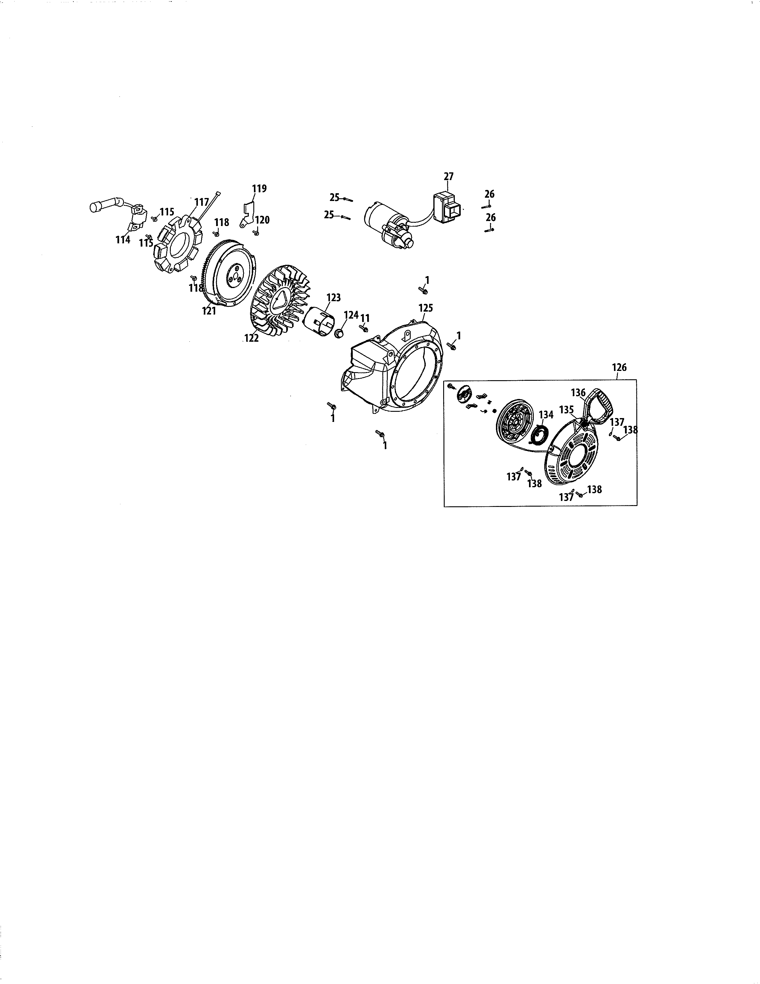 Starter & blower housing