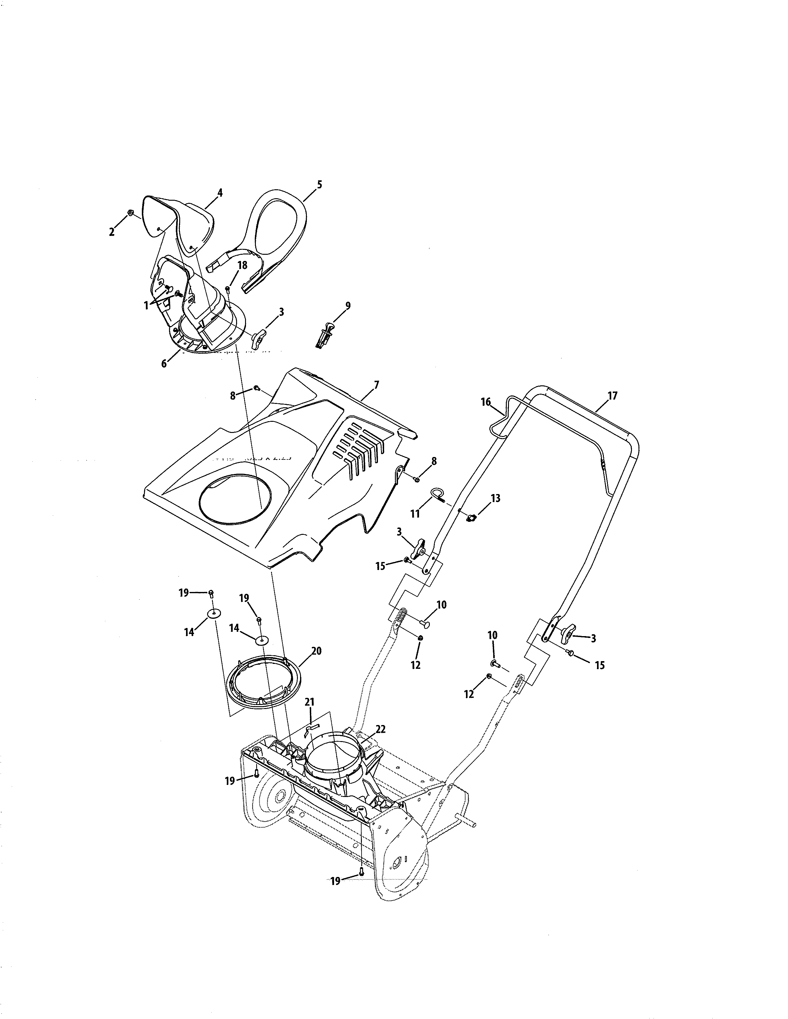 Chute/handle/cover