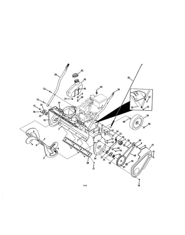 Auger housing/fuel tank/wheels