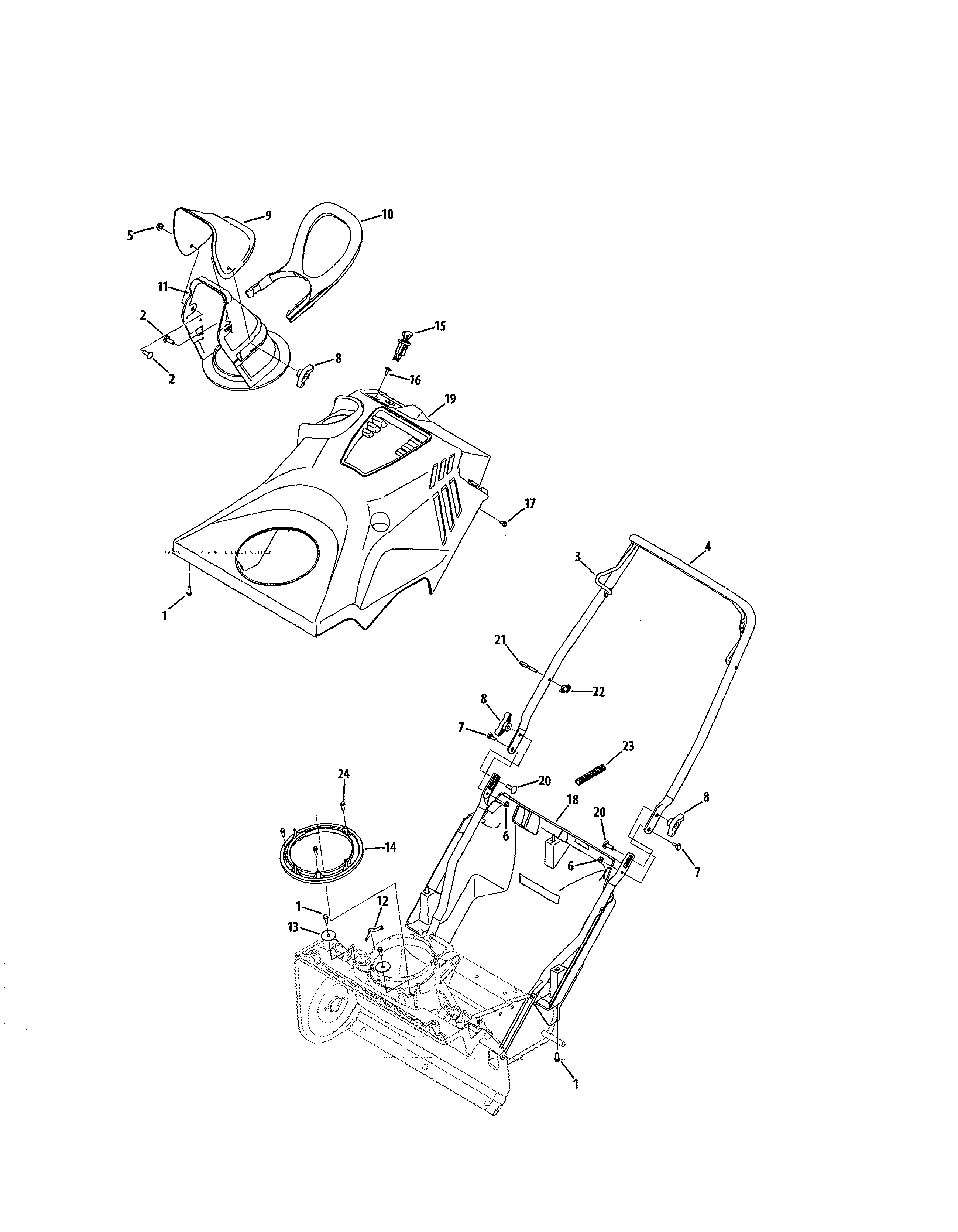Chute/cover/handle