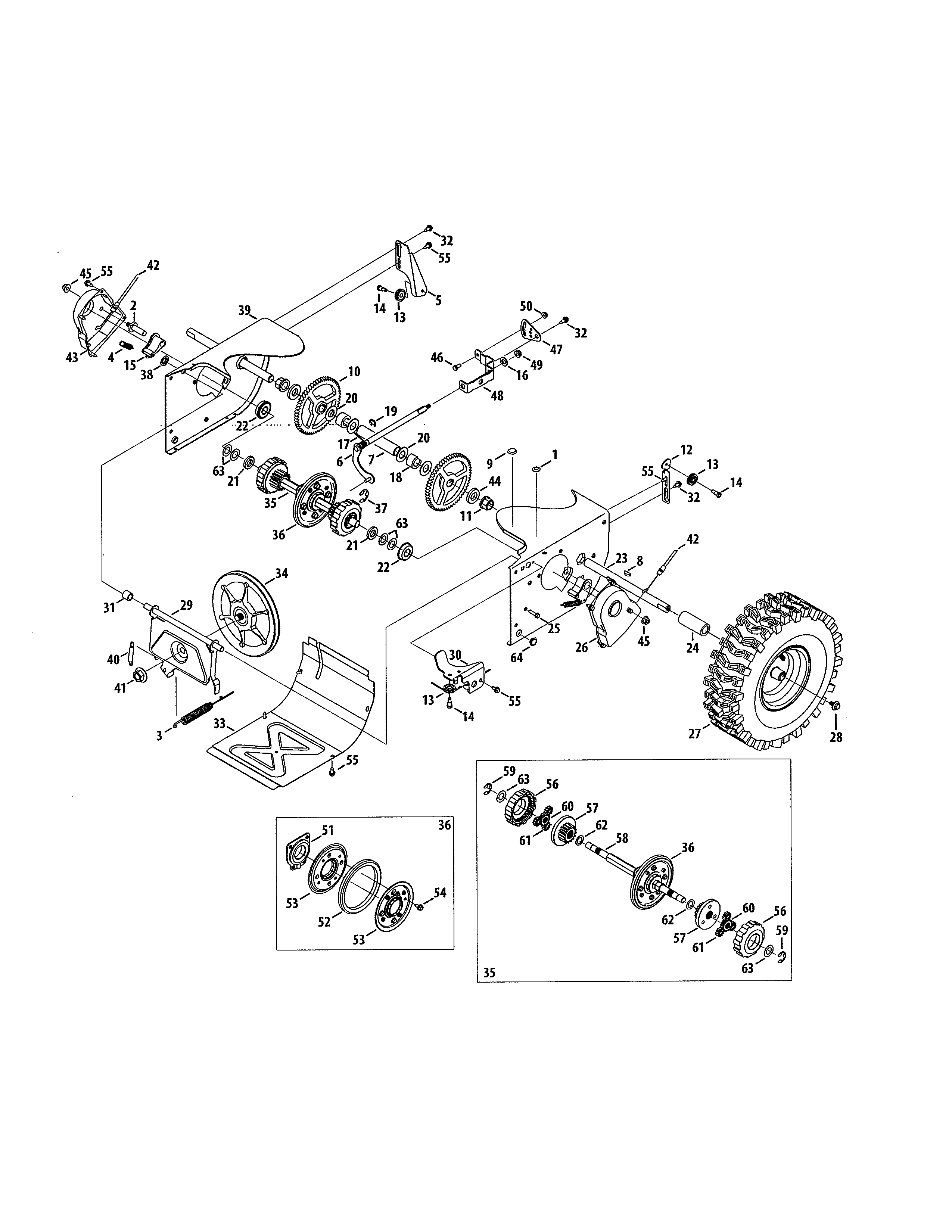 Wheels/drive shaft