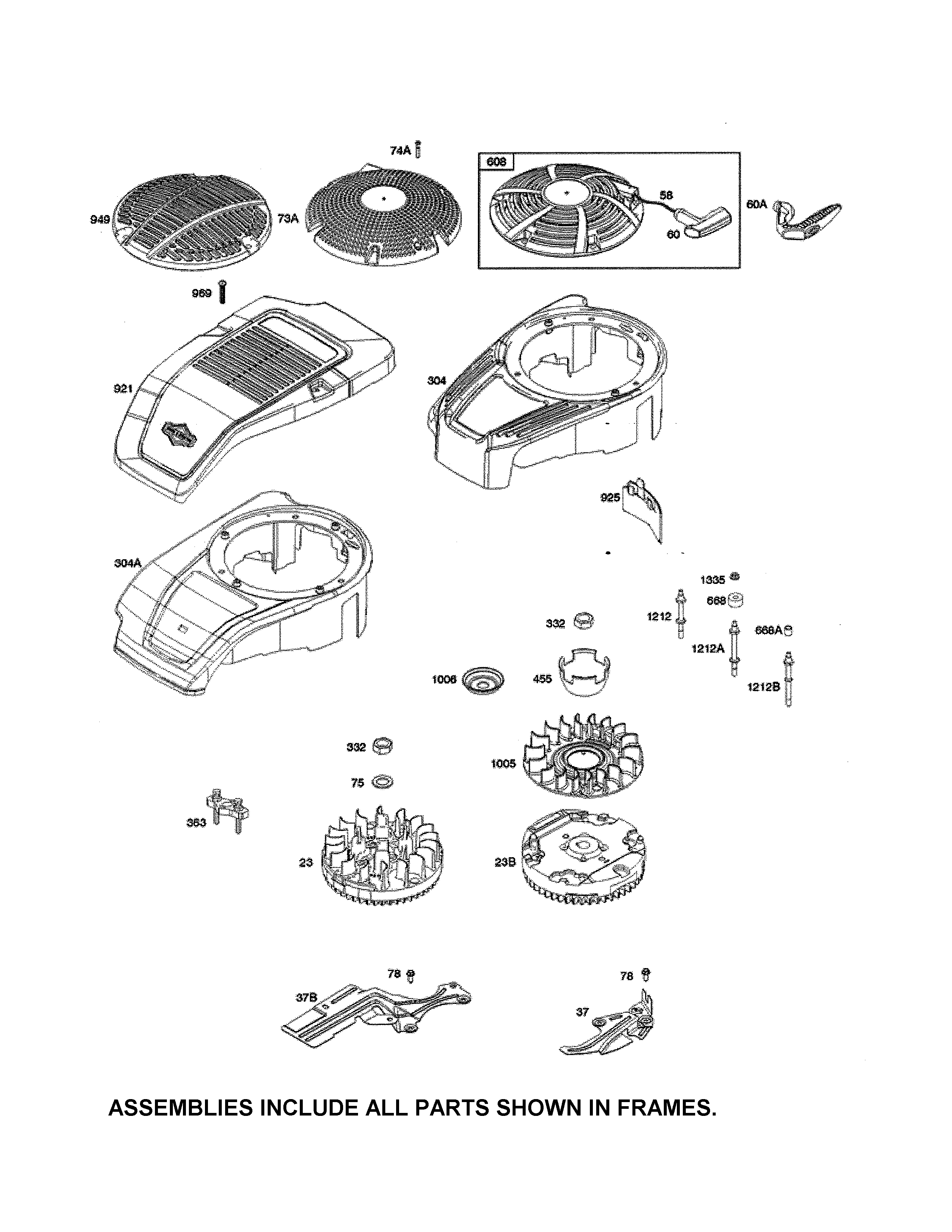 Blower housing/flywheel