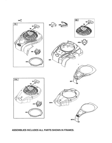 Blower housing/rewind starter