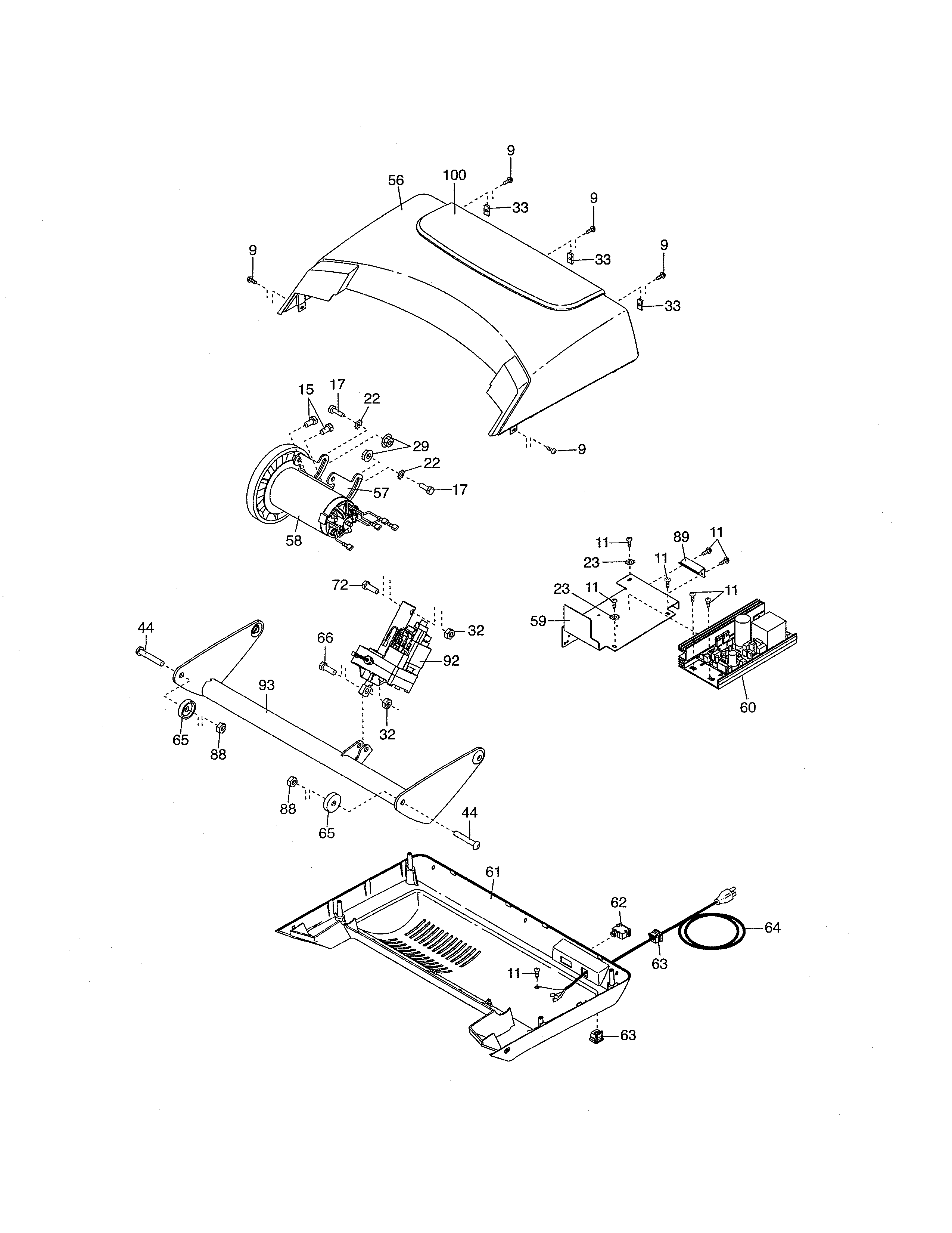 Hood/drive motor