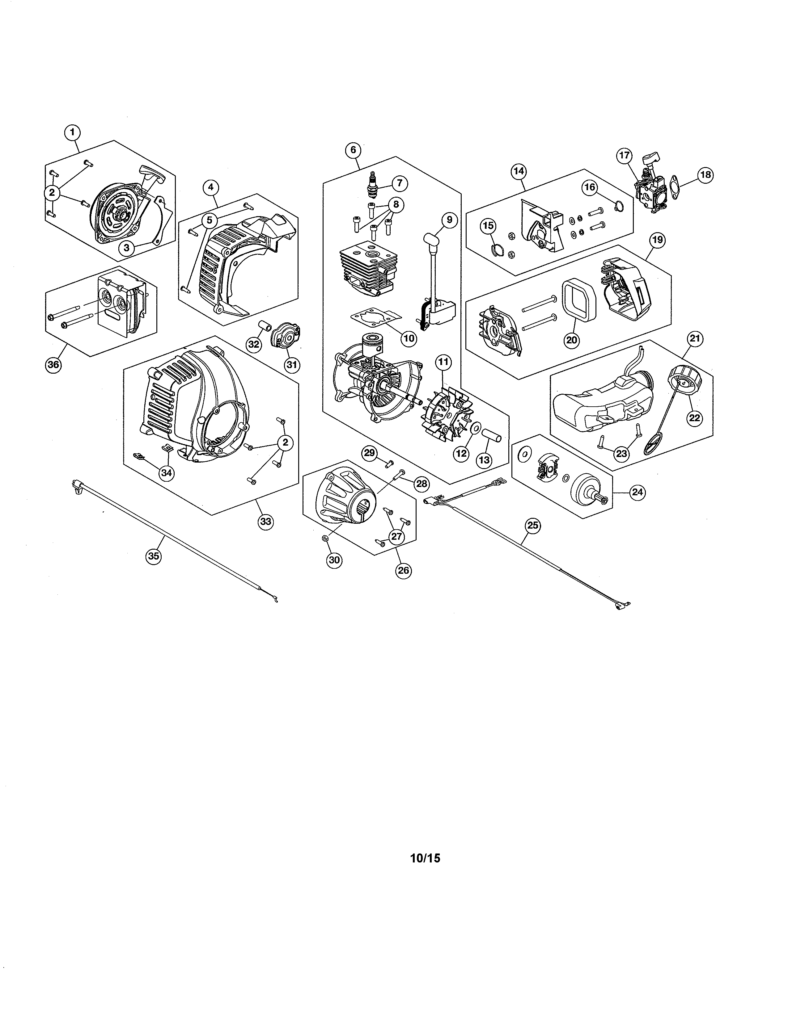 SHORT BLOCK/FUEL TANK