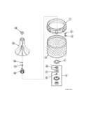 Agitator/drive bell/hub/washtub