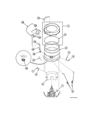 Outer tub/pressure hose/counterweight