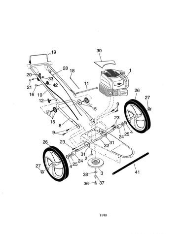 Engine/wheels/handle