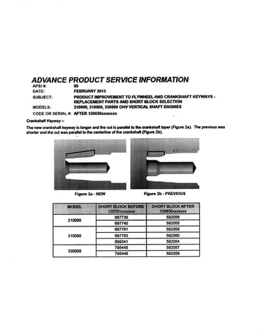 Advance product service info