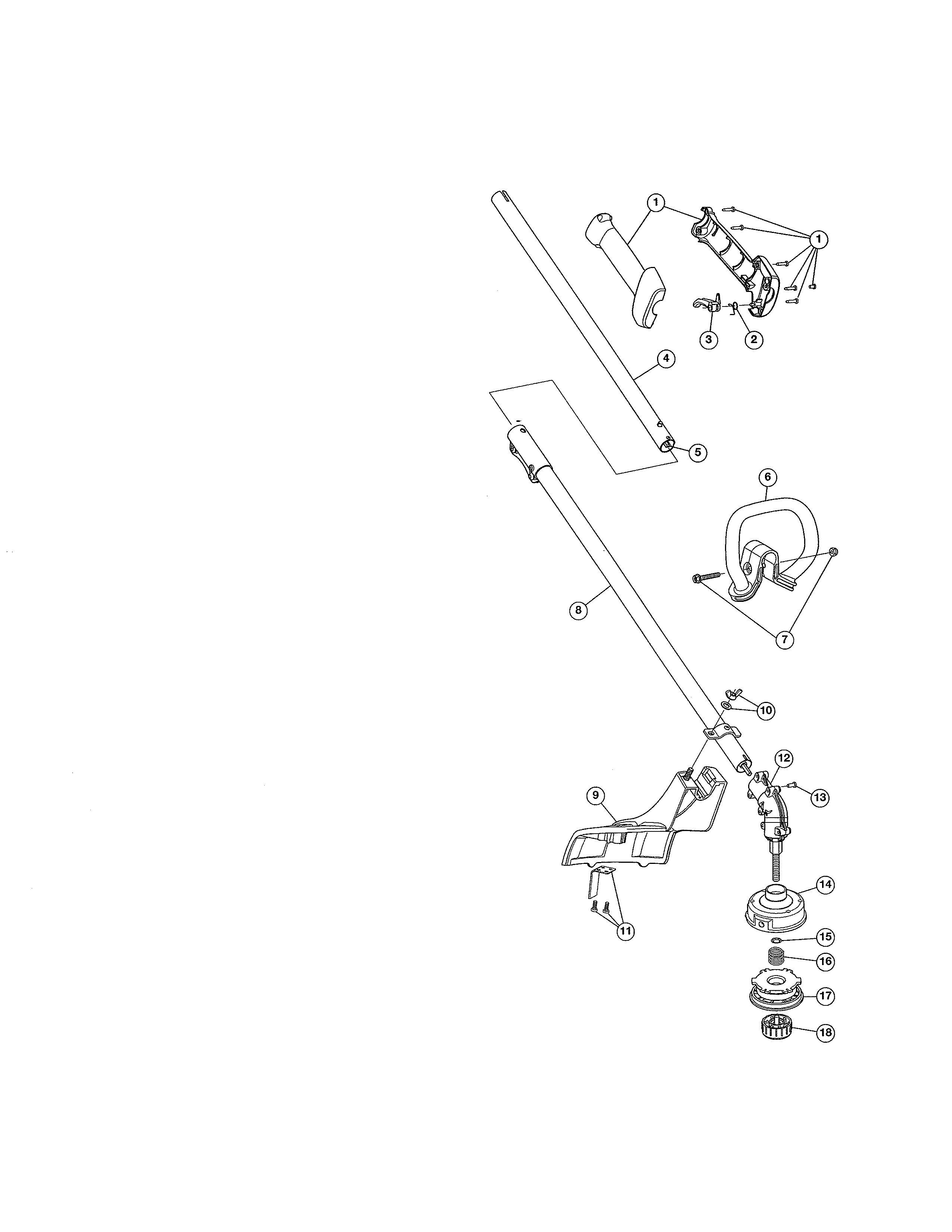 Shaft/handle/shield
