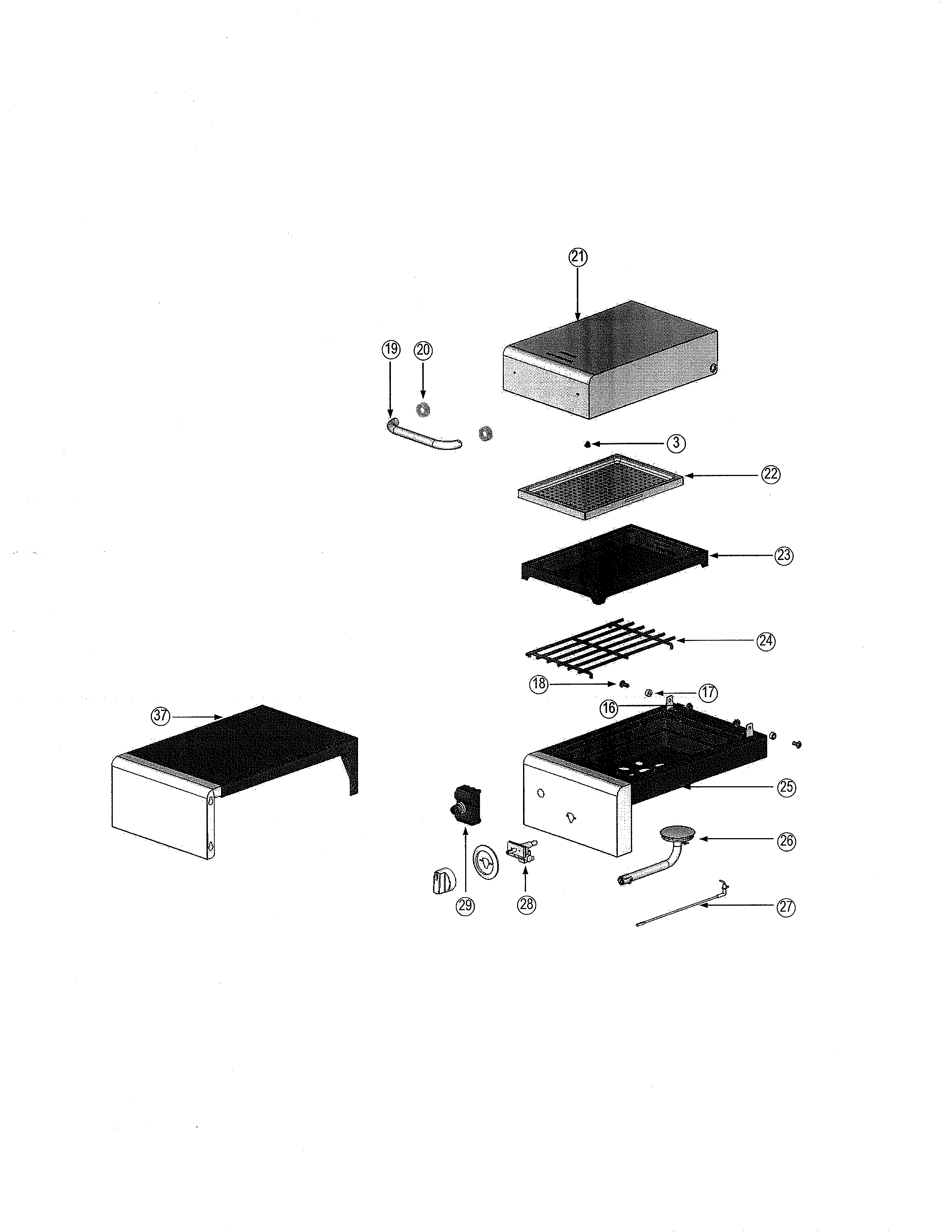 Side shelf & side burner shelf