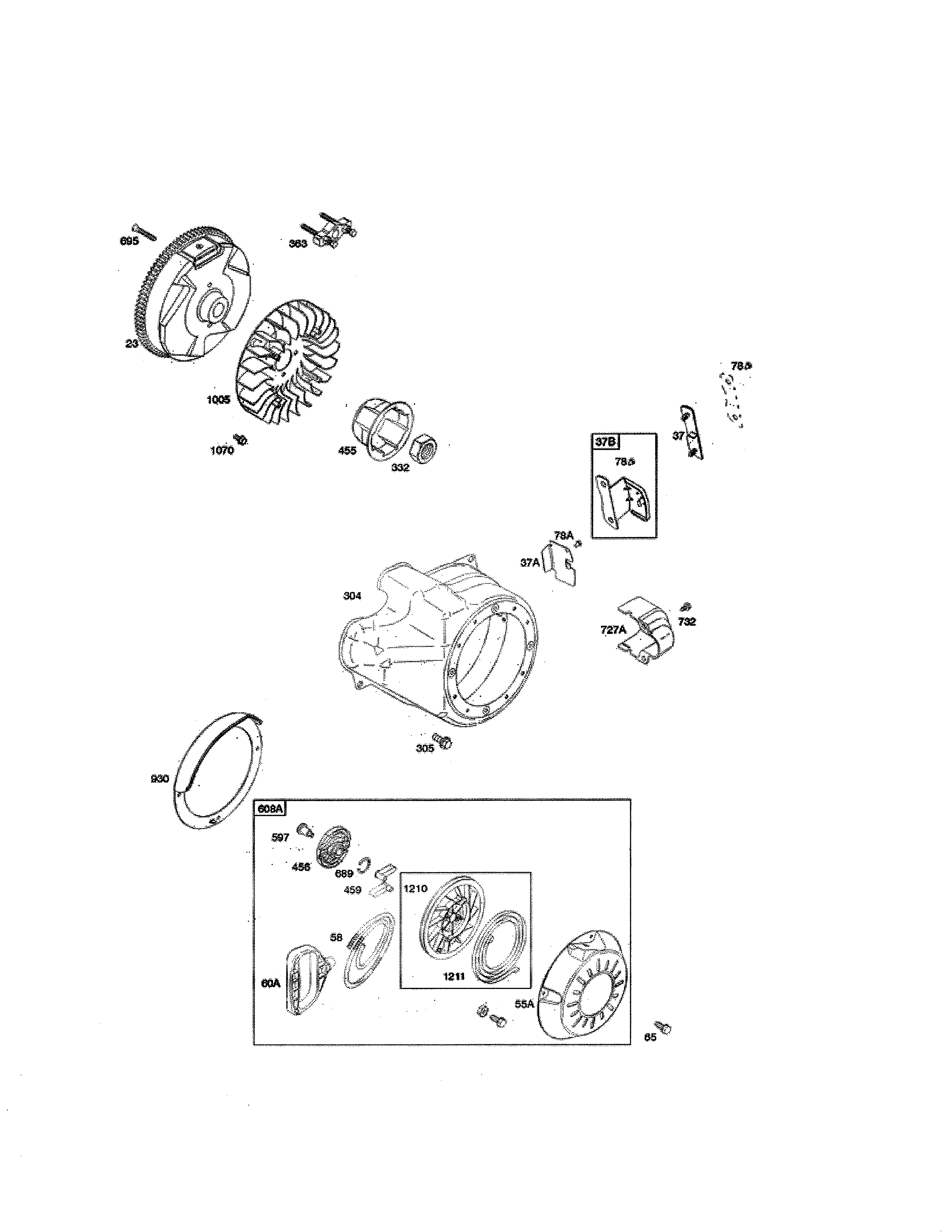 Rewind starter/flywheel