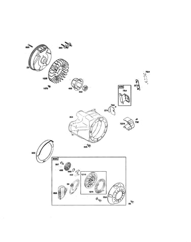Rewind starter/flywheel