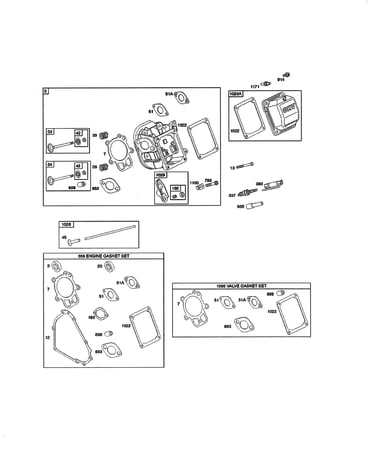 Cylinder head/gasket sets