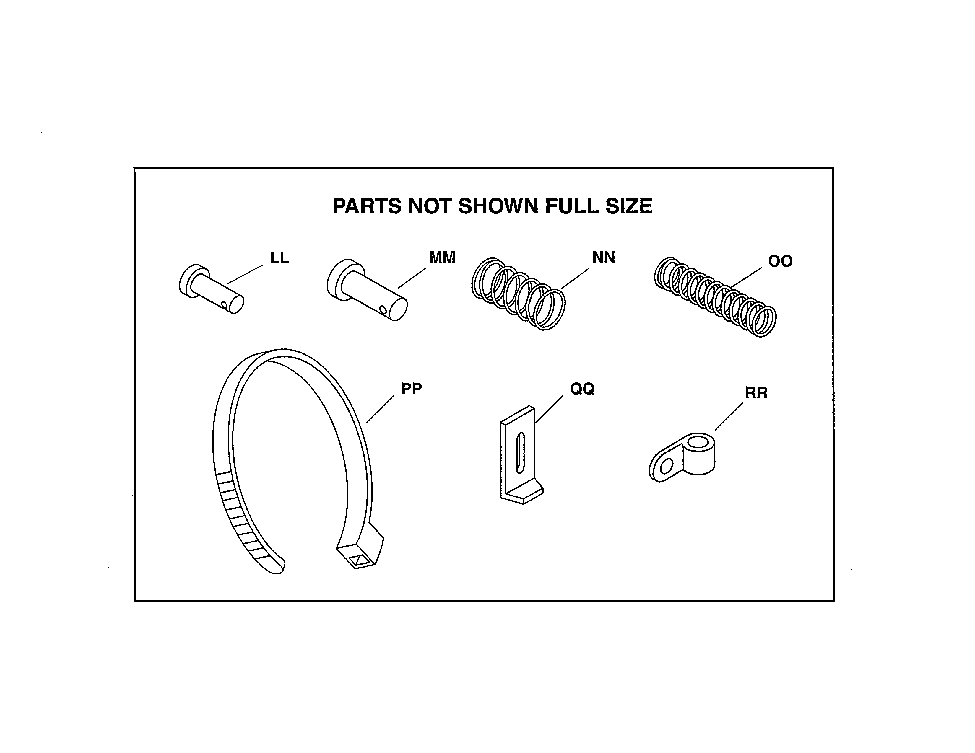 PARTS NOT SHOWN FULL SIZE