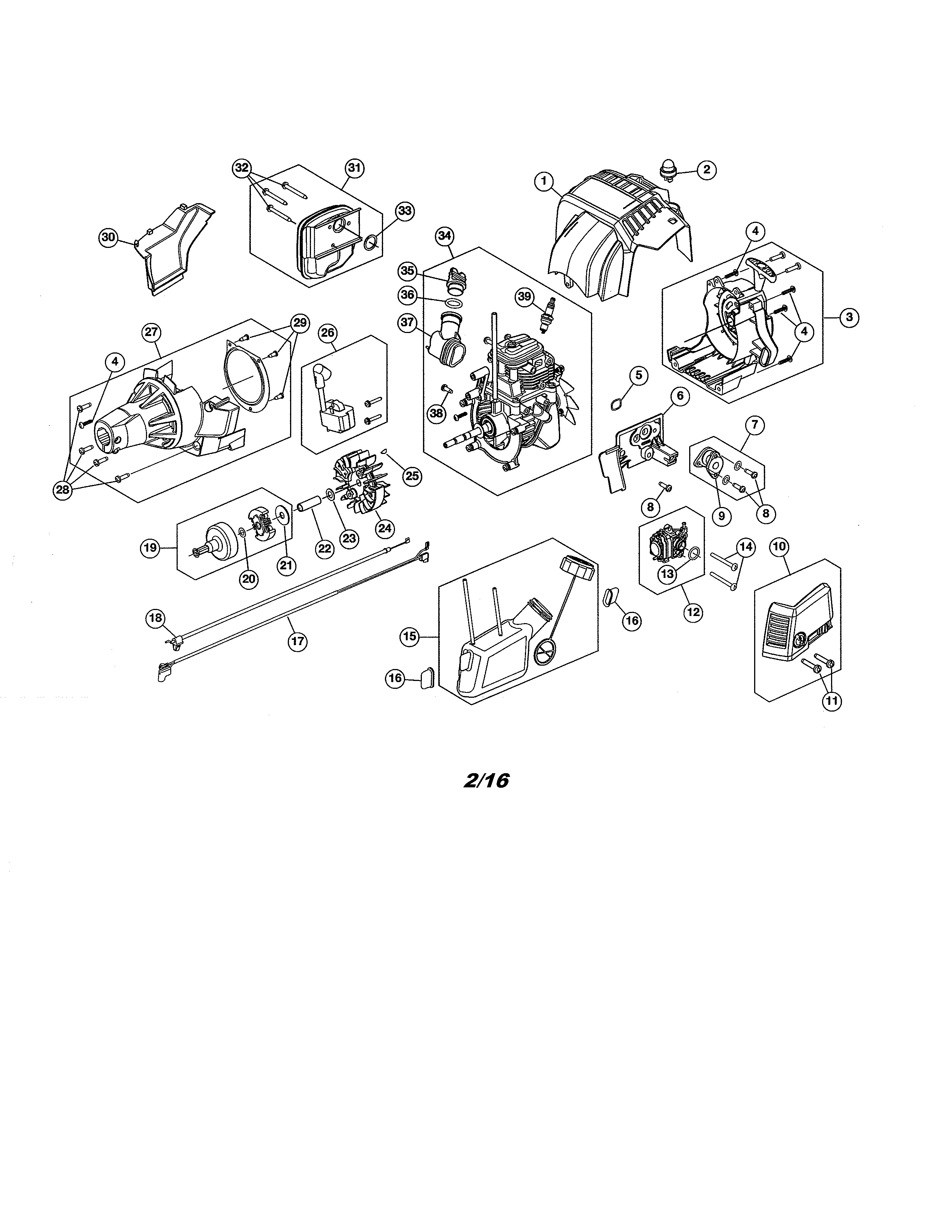 Fuel tank/shortblock