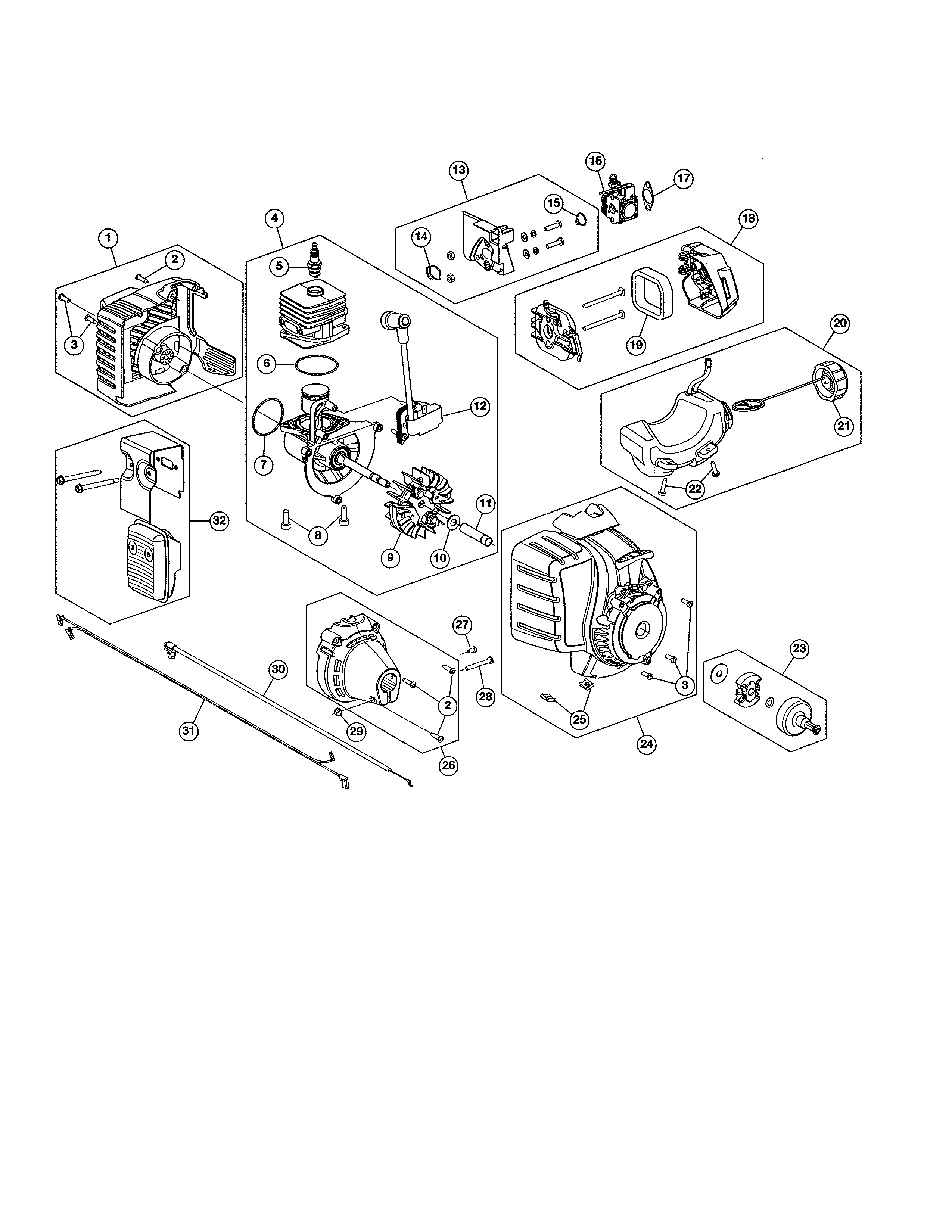 SHORT BLOCK/FUEL TANK