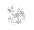 Frigidaire FFLE2022MW2 upper cabinet/drum heater diagram