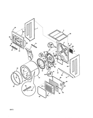 Upper cabinet/drum heater