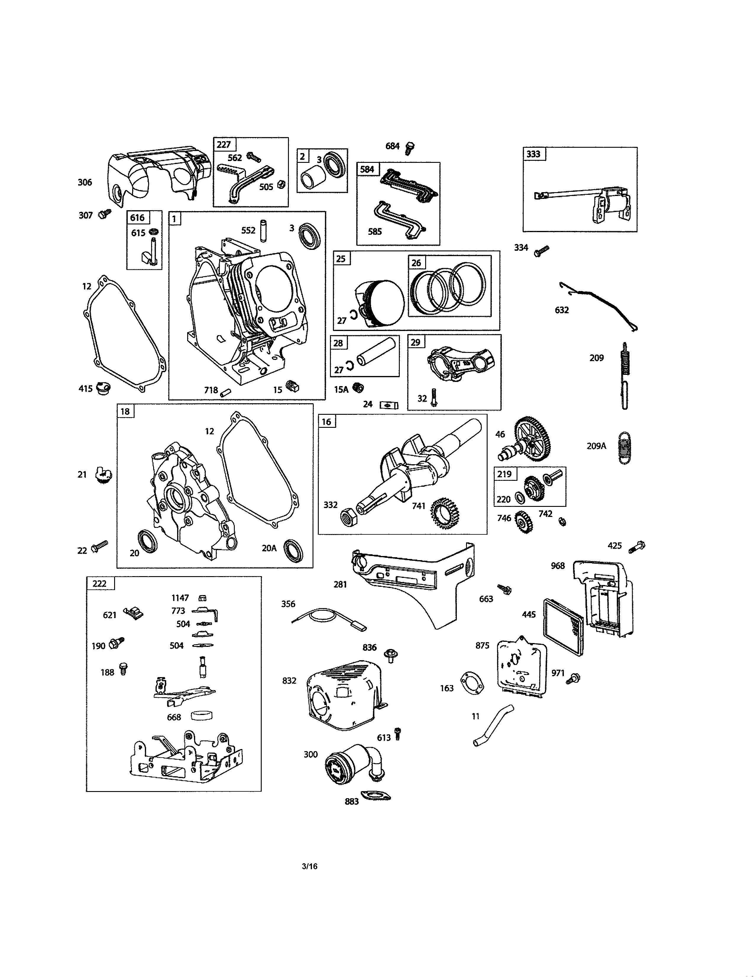 Cylinder/cranksahft/control bracket