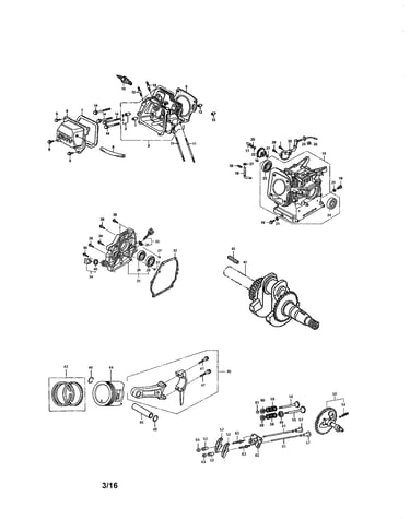 Crankshaft/cylinder/camshaft