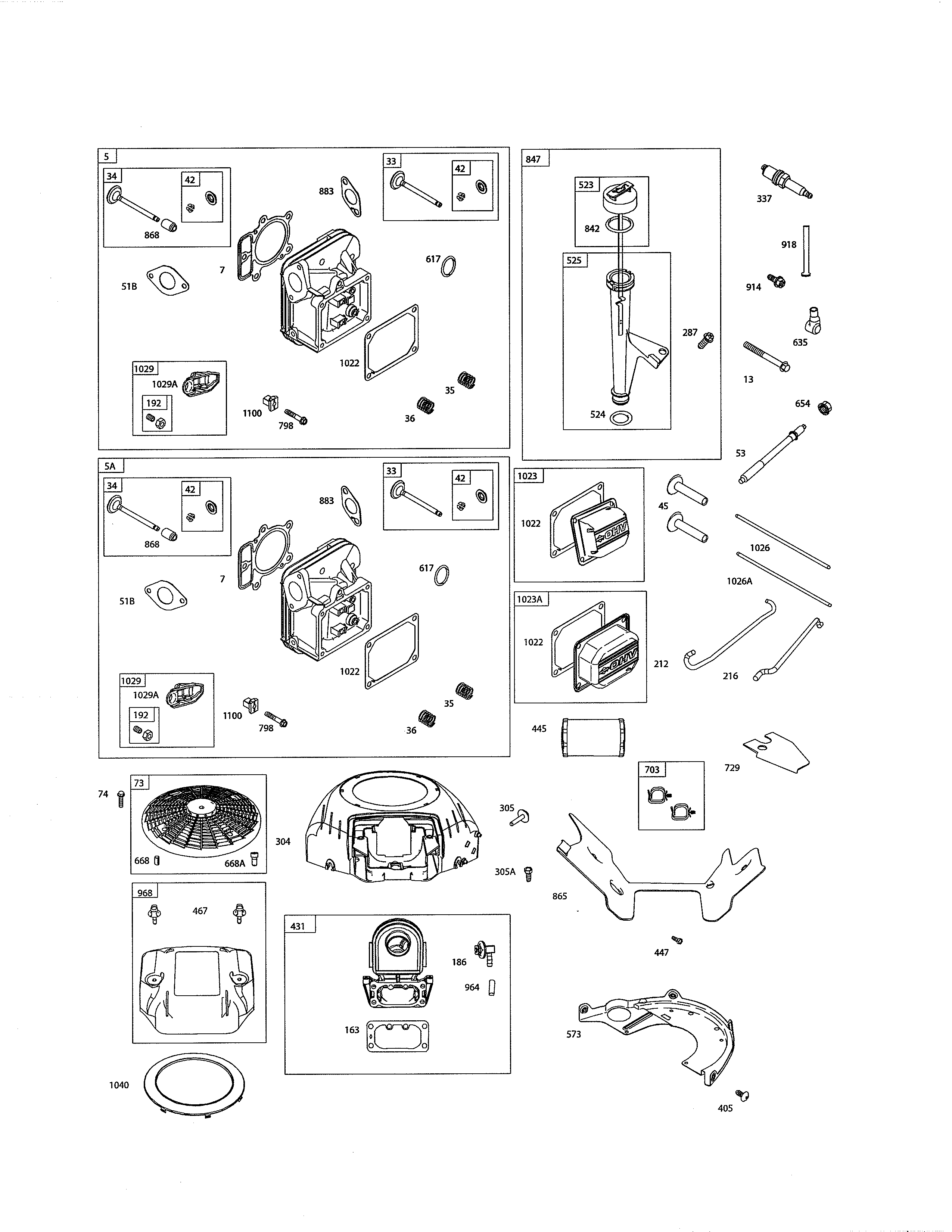 Head-cylinder/elbow-intake/dipstick