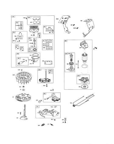 Carburetor/flywheel/motor-starter