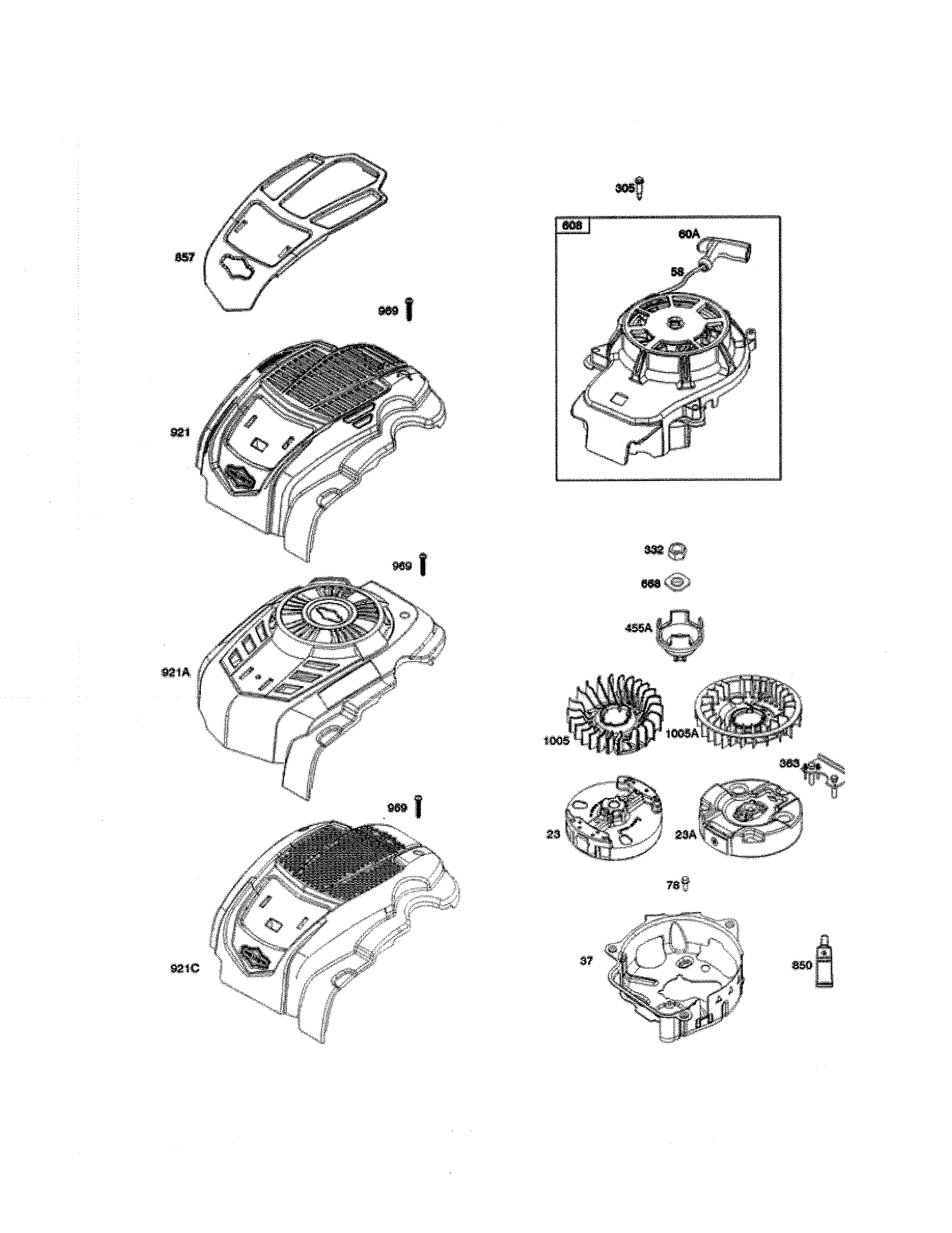 FLYWHEEL/STARTER-REWIND/BLOWER HOUSING