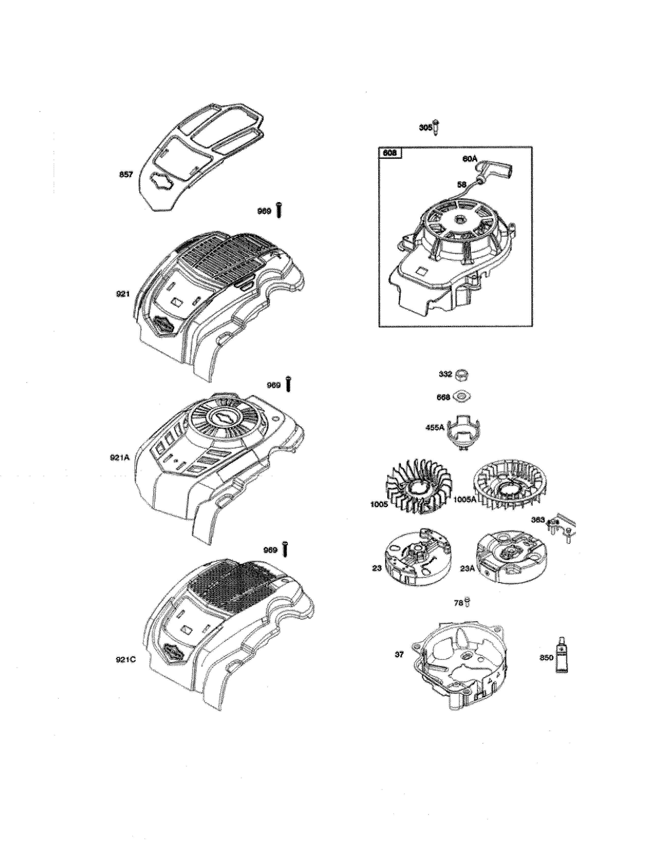 Starter-rewind/flywheel