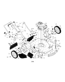 Engine/housing/rear wheels/handle