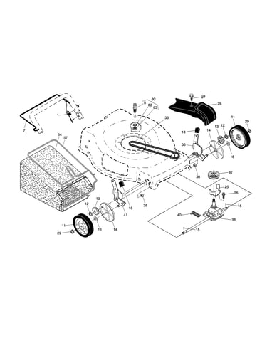 Drive control/gear case/wheels