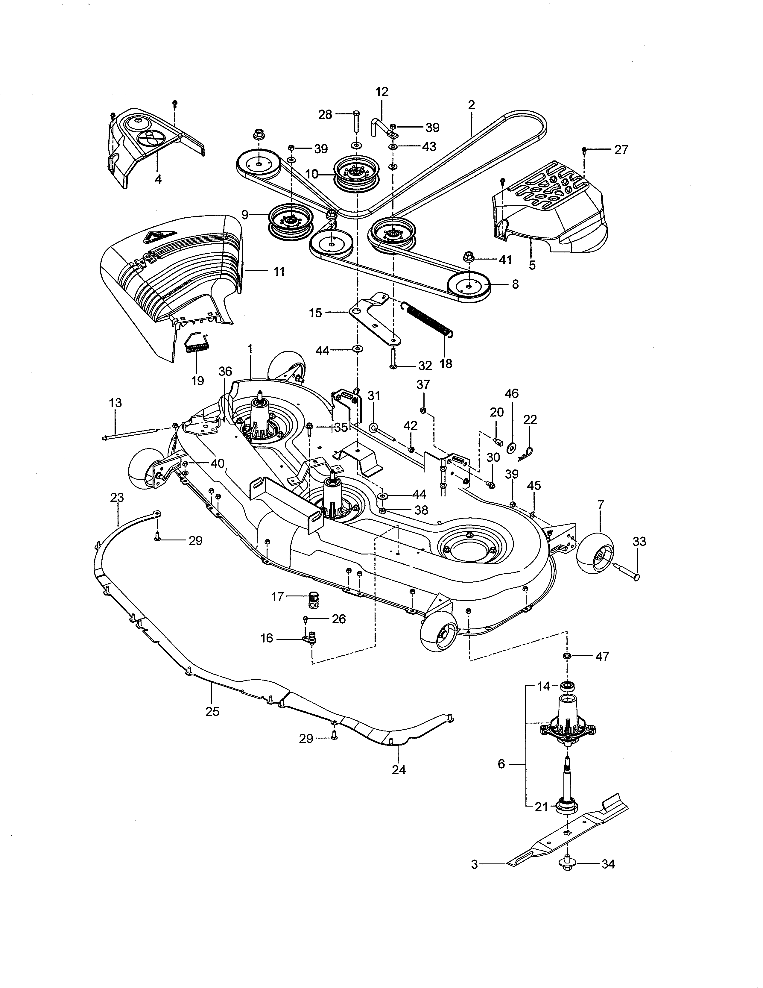 Mower deck/cutting deck