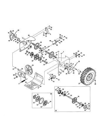 Drive shaft/wheels
