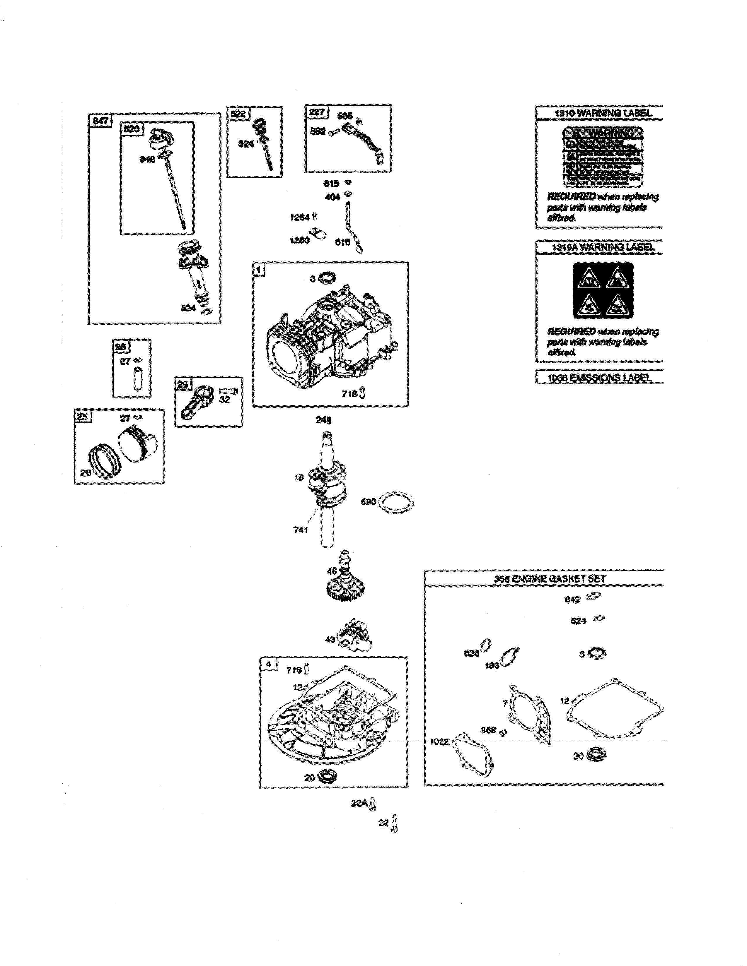 Cylinder/crankshaft/sump
