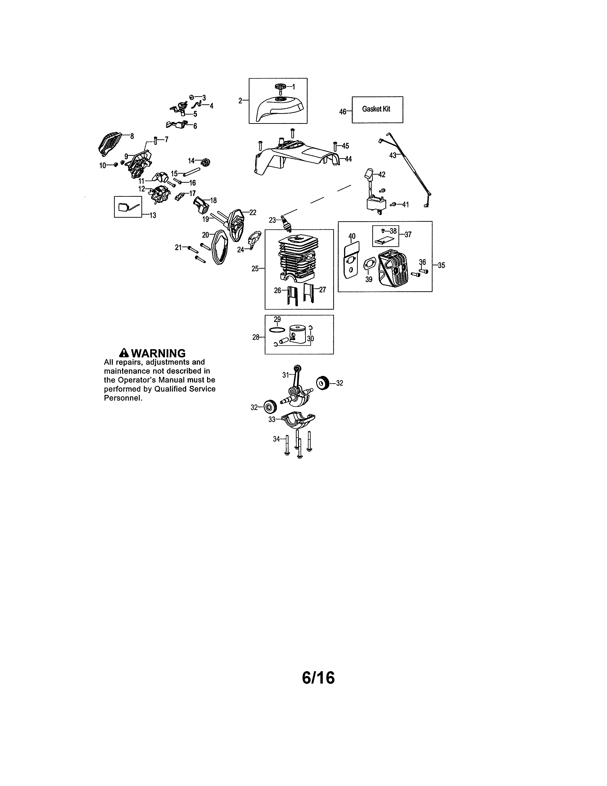 CYLINDER/MUFFLER/CRANKSHAFT