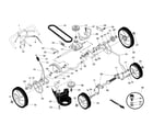 Poulan 96149000600 gear case/drive control/wheels diagram