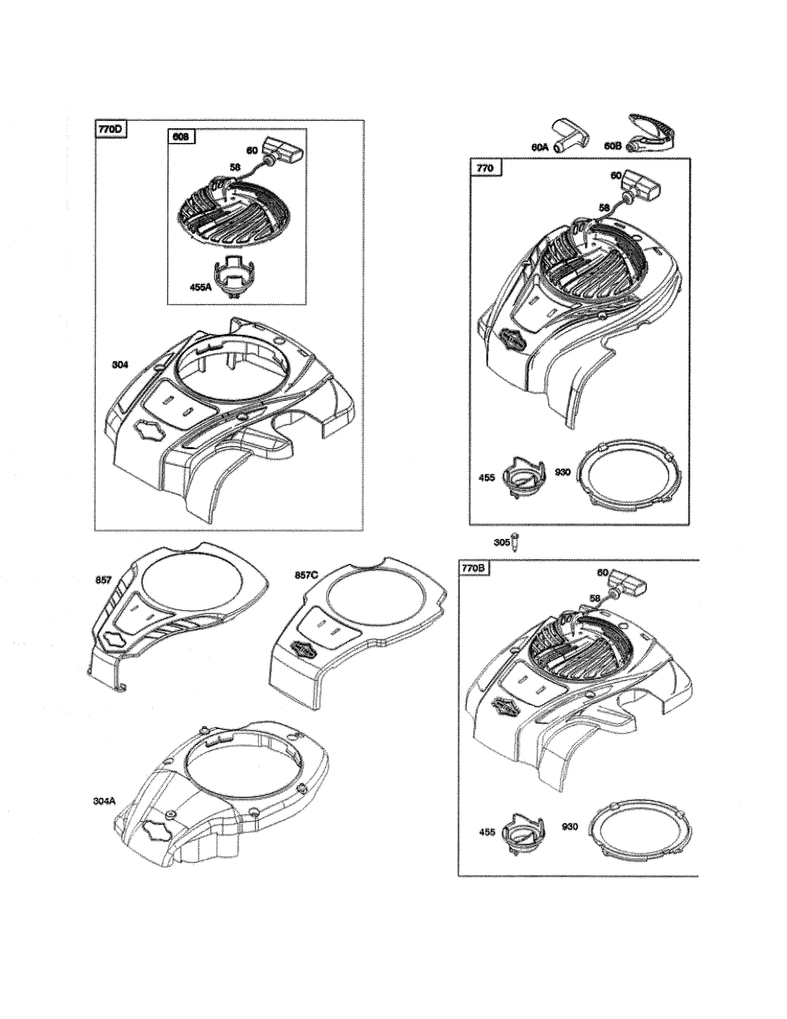 Blower housing/rewind starter