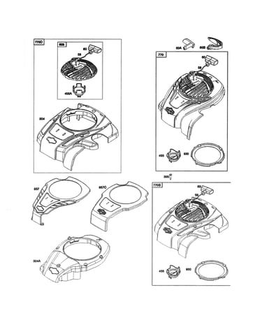 Blower housing/rewind starter
