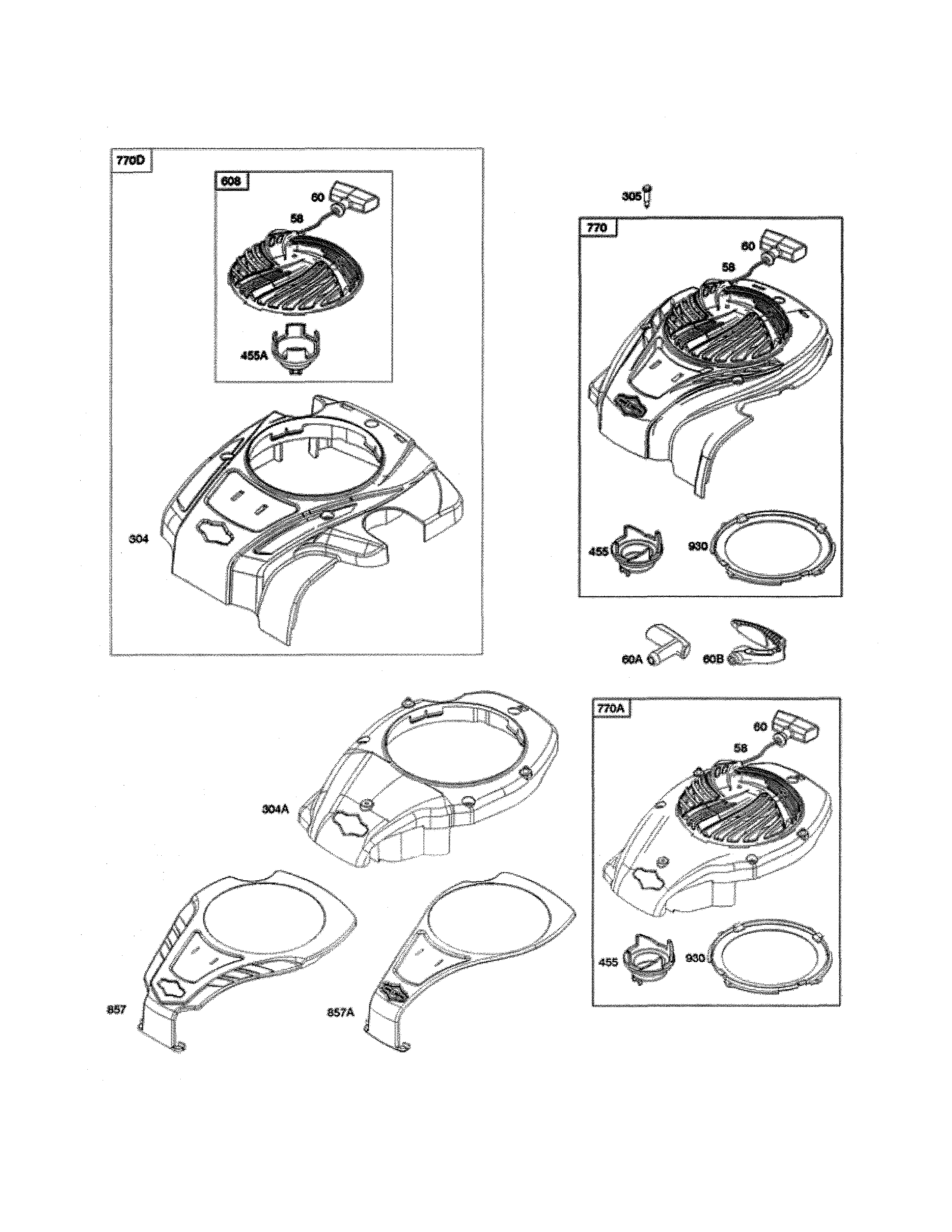 Blower housing/rewind starter
