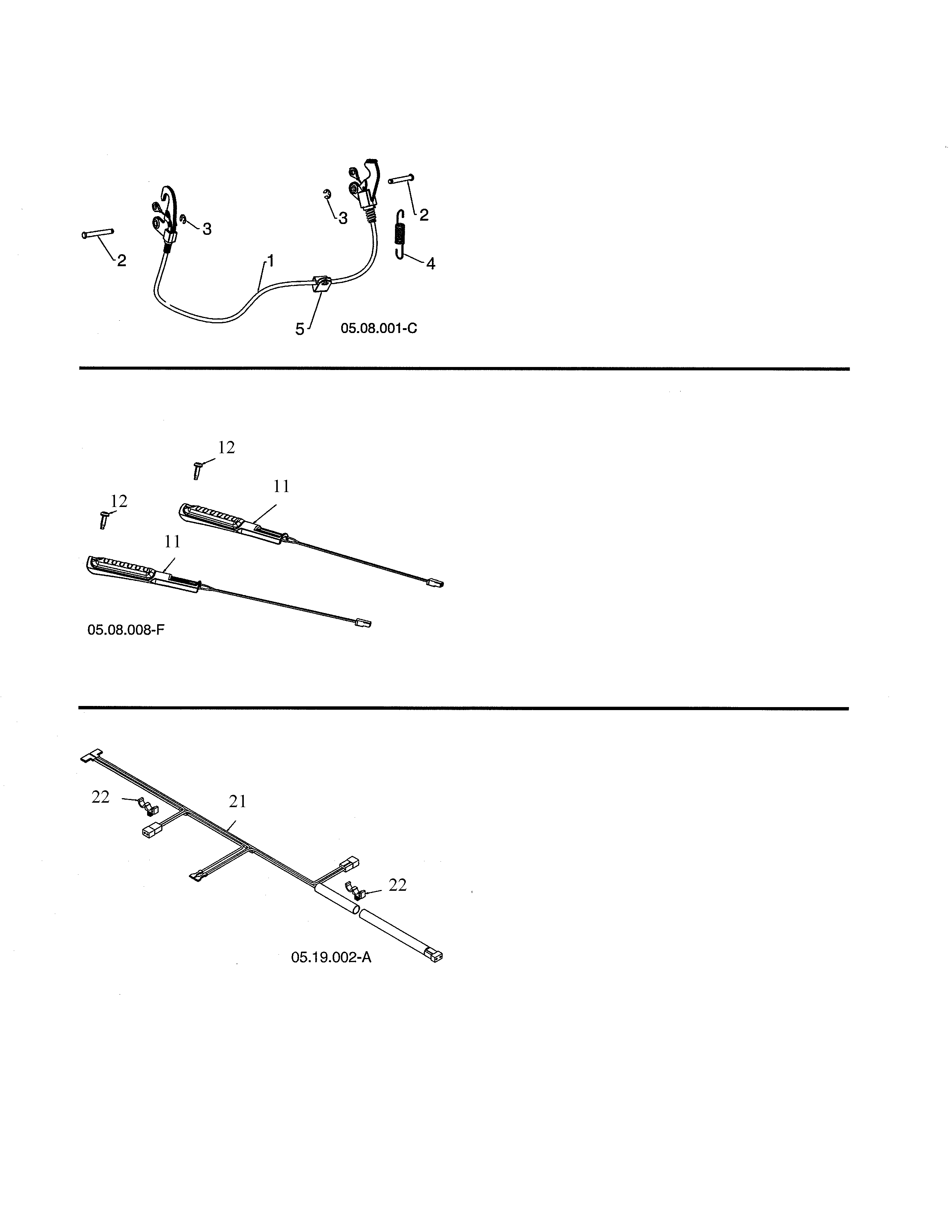 Cable interlock/handle/wire harness