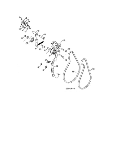 Pulleys/belts/arm idler