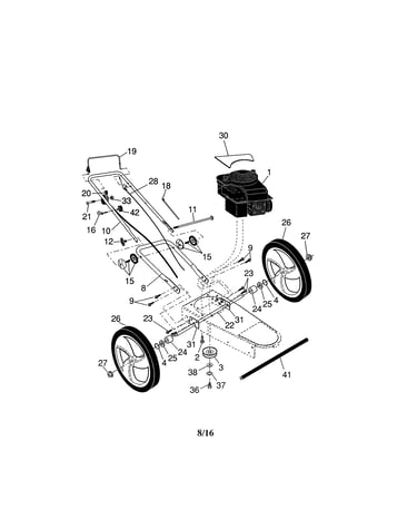 Engine/handle/wheels