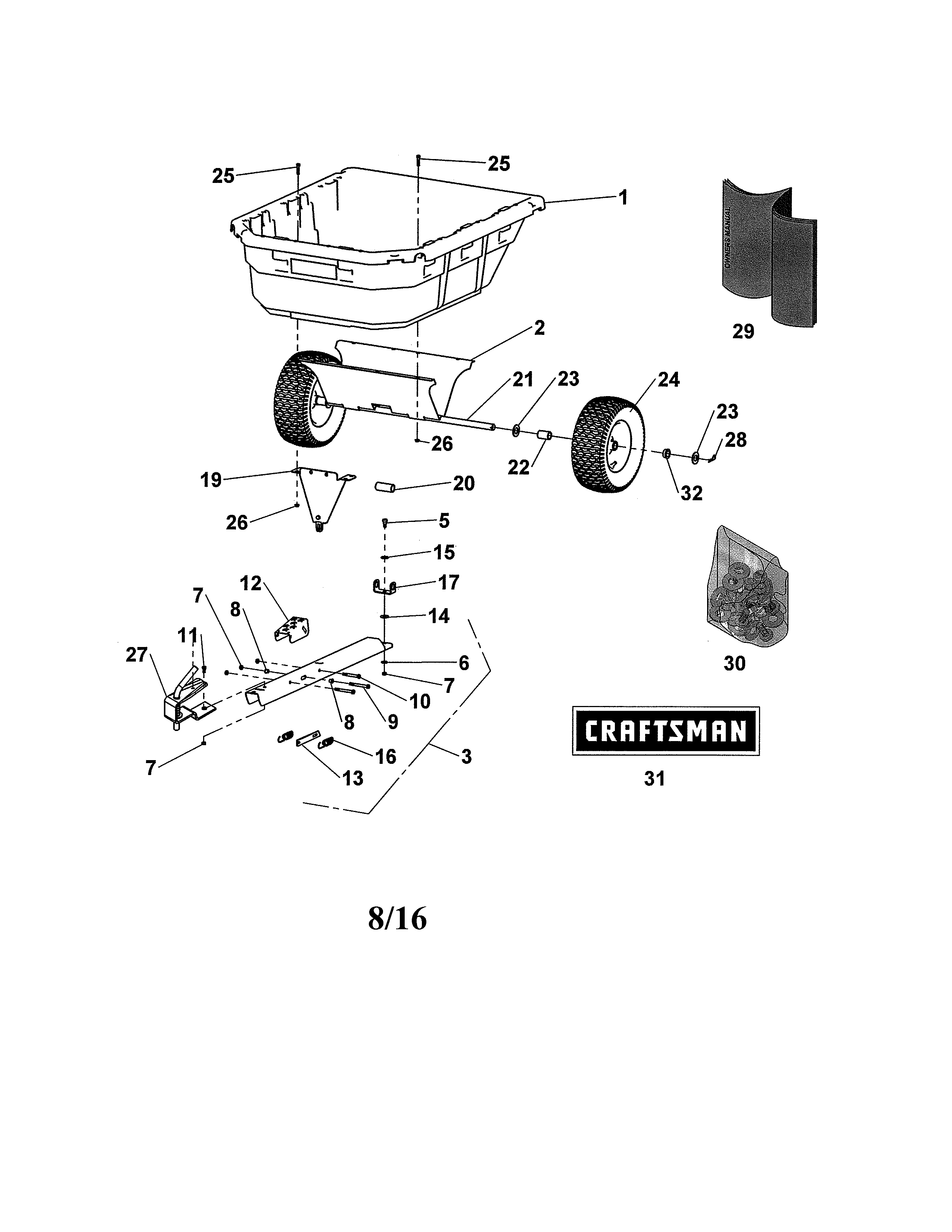 Poly swivel dump cart