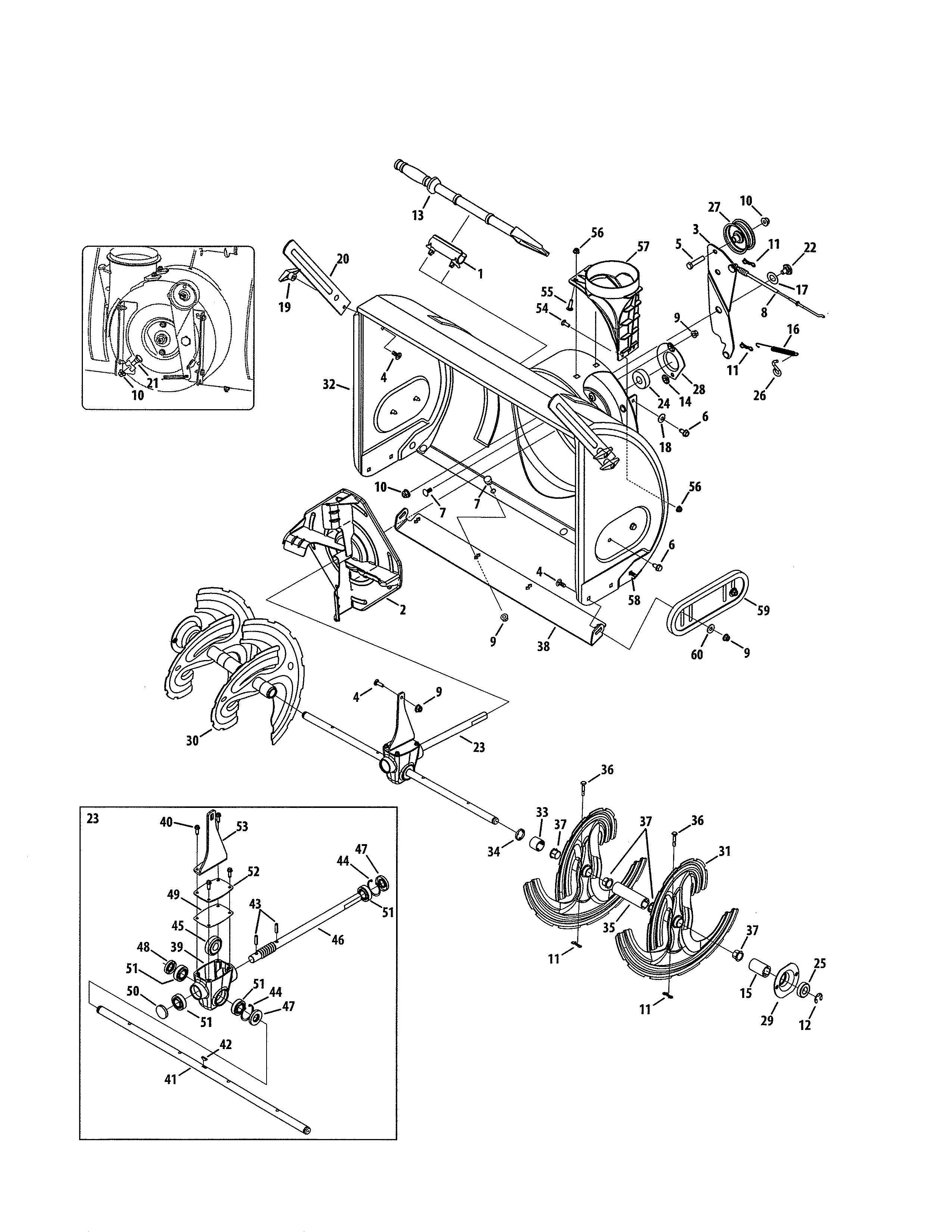 Auger & housing/gear box
